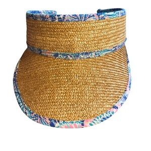 Lilly Pulitzer straw visor adjustable like new